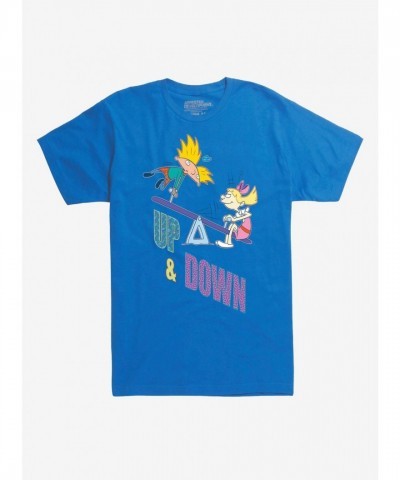 Hey Arnold Up Down Graphic T-Shirt - Lightweight Men's Blue