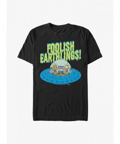 Simpsons Foolish Earthlings Soft Cotton T-Shirt - Men's Black
