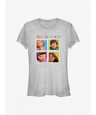 Disney Girls T-Shirt - Turning Red Polaroid Print in Grey
