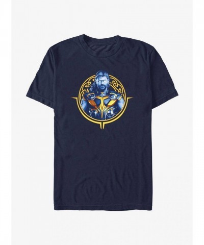 Marvel Thor Circle Badge T-Shirt - Lightweight Blue Men's