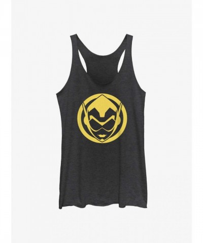 Marvel Girls' Quantumania Wasp Sigil Tank Top - Junior's Sizes, Black