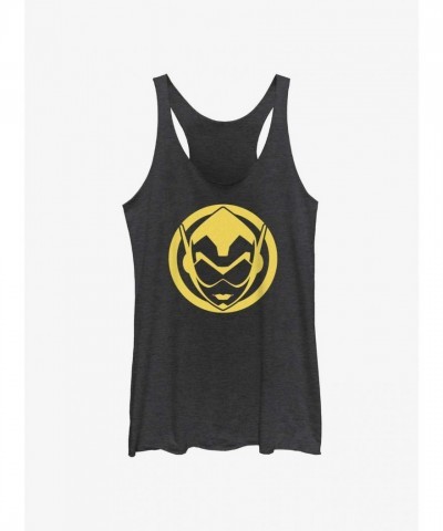 Marvel Girls' Quantumania Wasp Sigil Tank Top - Junior's Sizes, Black