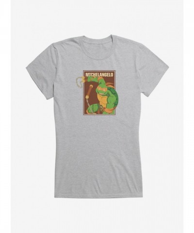 Teenage Mutant Ninja Turtles Girls T-Shirt - Soft Michelangelo Action Pose Tee