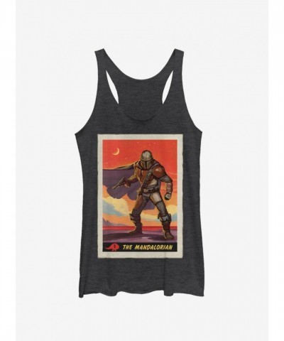 Mandalorian Girls Tank Top - Star Wars The Mandalorian Poster Design - Black