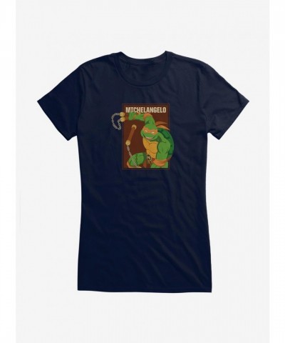 Teenage Mutant Ninja Turtles Girls T-Shirt - Soft Michelangelo Action Pose Tee