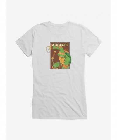 Teenage Mutant Ninja Turtles Girls T-Shirt - Soft Michelangelo Action Pose Tee