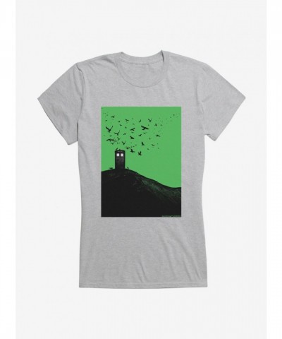 Doctor Who Tardis Crow Call Girls Lightweight Black T-Shirt