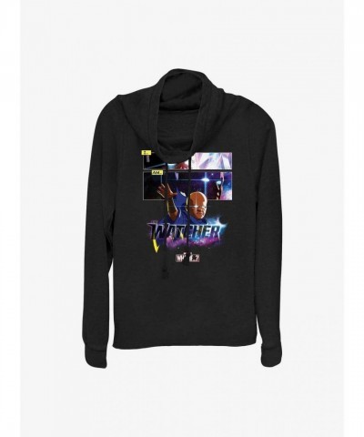 Marvel I Am The Watcher What If...? Lightweight Cowlneck Sweatshirt for Girls - Black