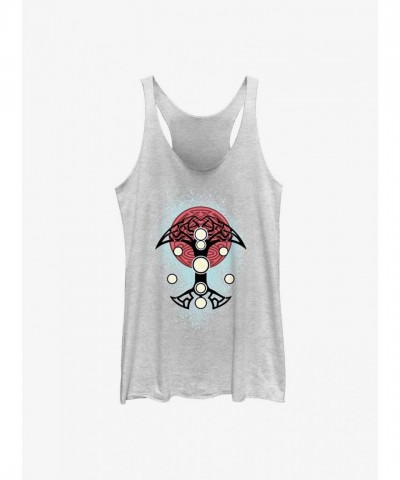 Marvel Thor Cosplay Blue Splatter Tank Top for Girls - White