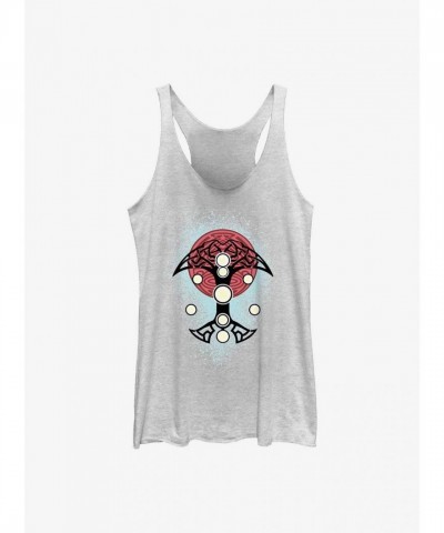 Marvel Thor Cosplay Blue Splatter Tank Top for Girls - White