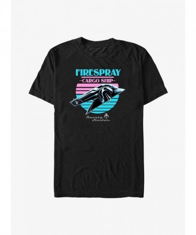 Star Wars Firespray Cargo Ship Big & Tall T-Shirt - Black Unisex