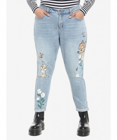 Disney Plus Size Mom Jeans with Bambi & Thumper Prints