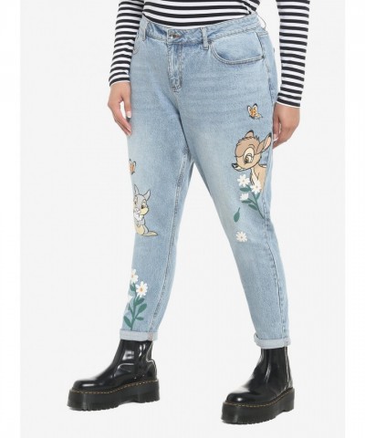 Disney Plus Size Mom Jeans with Bambi & Thumper Prints