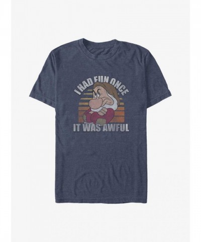 Disney Snow White Grumpy T-Shirt for Big & Tall Men - Blue