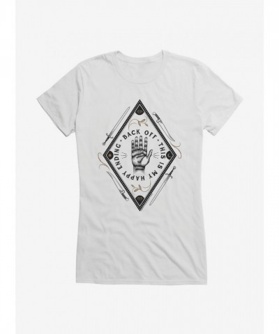 The School For Good And Evil Back Off Girls T-Shirt - Junior White Style