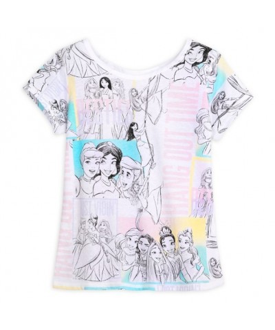 Disney Sensory Friendly Girls T-Shirt with Princess Prints