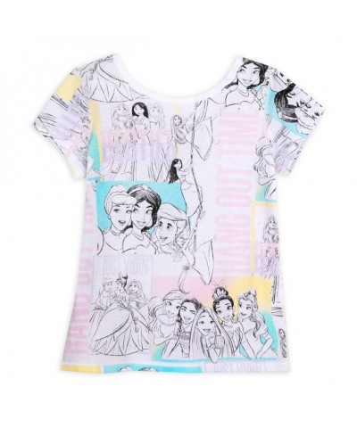 Disney Sensory Friendly Girls T-Shirt with Princess Prints