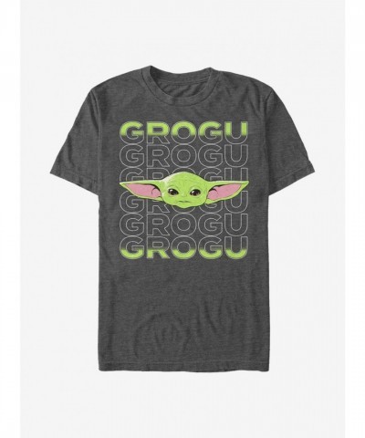 Mandalorian Child Big Face Lightweight T-Shirt - Grey Men's