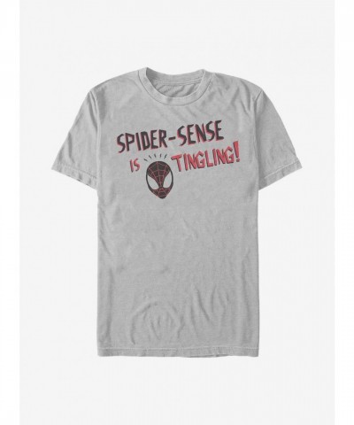 Marvel Spidey Sense T-Shirt - Men's SILVER Comfortable Fit