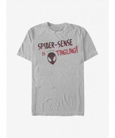 Marvel Spidey Sense T-Shirt - Men's SILVER Comfortable Fit
