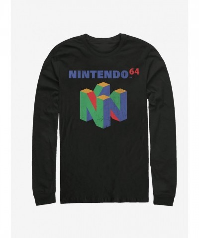 Nintendo N64 Icon Long-Sleeve T-Shirt - Black for Men