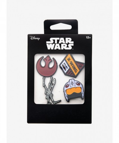 Star Wars X-Wing Fighter and Rebel Alliance Pin Set - Licensed Jewelry for Fans