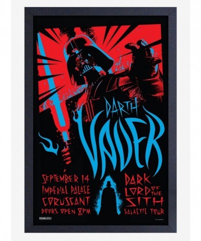 Star Wars Darth Vader Rock Poster in Black MDF Frame