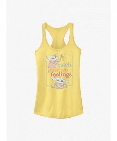 Mandalorian Inspired Girls Positive Feelings Tank Top - Yellow