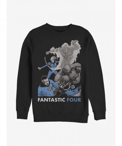 Marvel Black Fantastic Four Crew Sweatshirt for Men