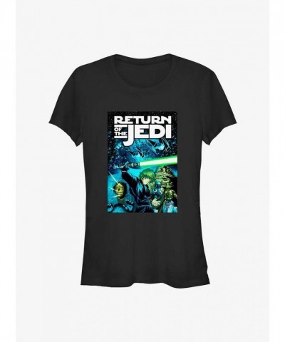 Star Wars Manga-Inspired Return of the Jedi T-Shirt for Girls - Black
