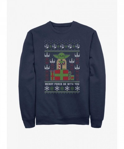 Yoda Star Wars Unisex Christmas Jumper in Blue