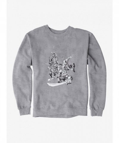 Teenage Mutant Ninja Turtles Battle Poses Unisex Sweatshirt - Black and White