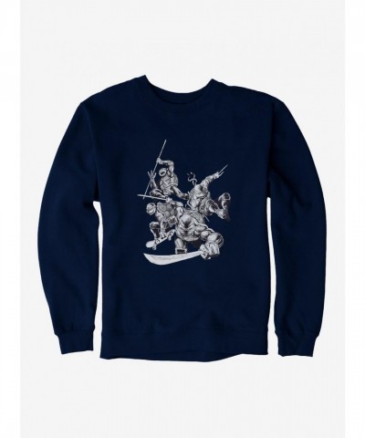 Teenage Mutant Ninja Turtles Battle Poses Unisex Sweatshirt - Black and White