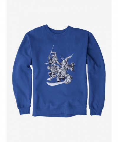 Teenage Mutant Ninja Turtles Battle Poses Unisex Sweatshirt - Black and White