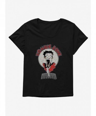Betty Boop Zombie Themed Street Grate Tee for Plus Size Girls