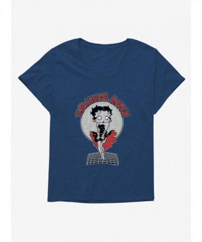 Betty Boop Zombie Themed Street Grate Tee for Plus Size Girls