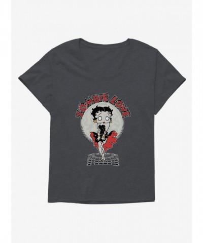 Betty Boop Zombie Themed Street Grate Tee for Plus Size Girls