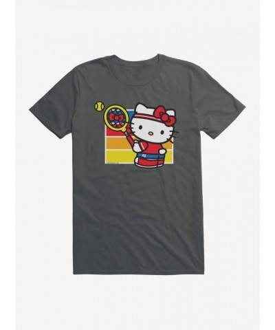 Hello Kitty Tennis Serve T-Shirt for Unisex - Grey