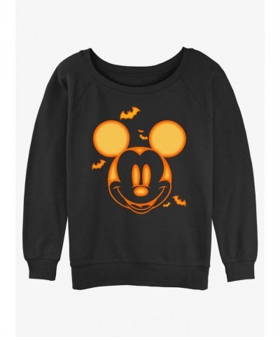 Disney Halloween Slouchy Sweatshirt for Girls - Mickey Mouse Design - Black