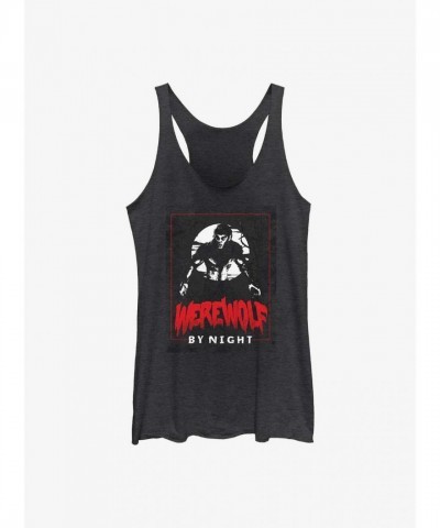 Marvel's Werewolf By Night Graphic Tank Top for Girls - Junior Sizes, Black
