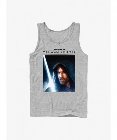 Obi-Wan Kenobi Grey Cotton Tank Top for Men