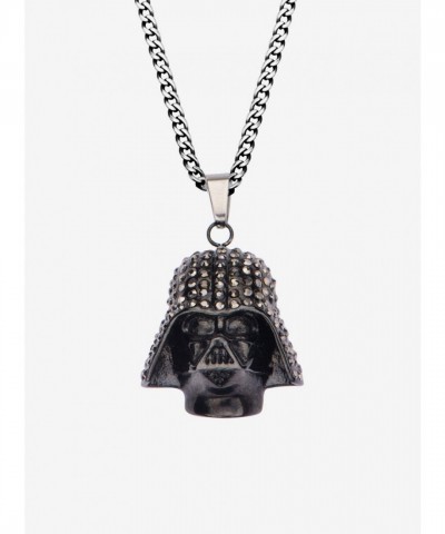 Star Wars Darth Vader Stainless Steel Pendant with Clear Gems