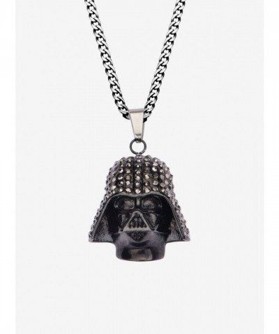 Star Wars Darth Vader Stainless Steel Pendant with Clear Gems