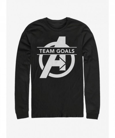Marvel Avengers: Endgame Team Goals Black Long-Sleeve T-Shirt for Men