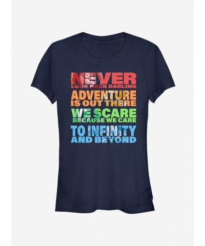 Disney Pixar Rainbow Quotes Comfortable Girls T-Shirt - Blue