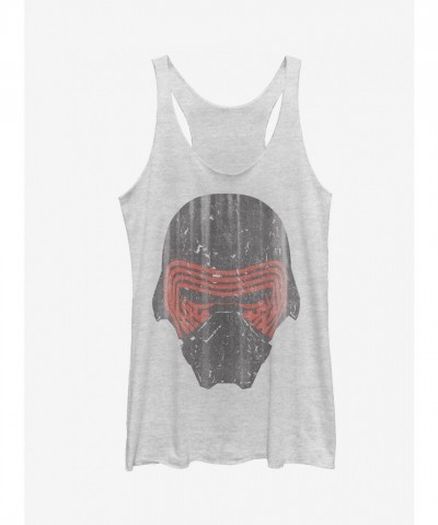 Star Wars Kylo Ren Heather White Racerback Tank Top for Girls
