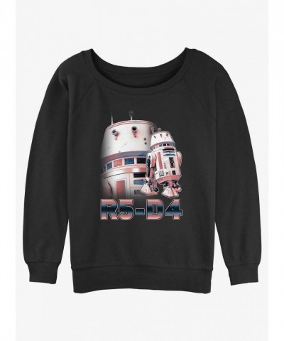 Star Wars Mandalorian R5-D4 Slouchy Sweatshirt - Junior Black