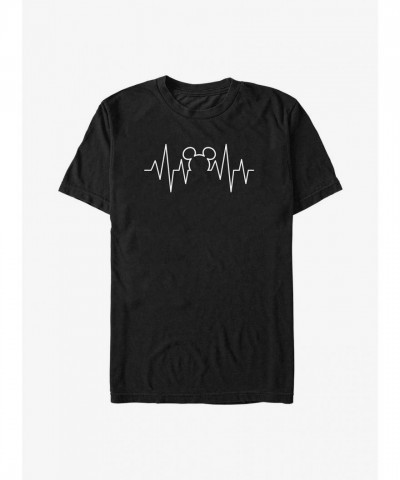 Disney Big & Tall Mickey Mouse Heartline T-Shirt - Unisex Black