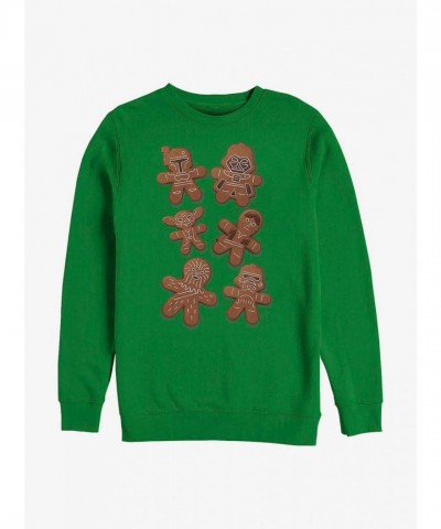 Star Wars Inspired Green Sweatshirt for Men - Gingerbread Wars Design