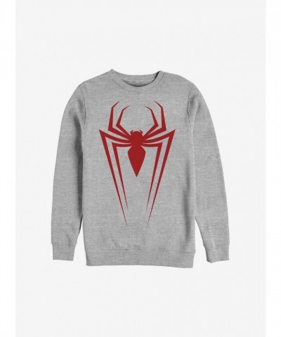 Marvel Grey Long Spider-Man Crew Sweatshirt for Men